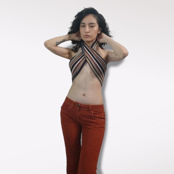 Orange Corduroy Low Waisted Zara Pants - Picture 1 of 4